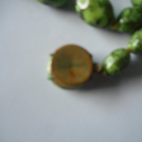 Austrian antique rare murano green glass necklace for a year of Green Dragon - Picture 3 of 5